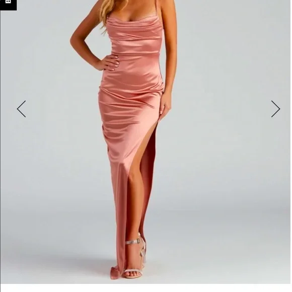 open lace back dress The Vera Dress in Light Pink Windsor Brocade 2 / Light Pink Windsor Brocade main image 0